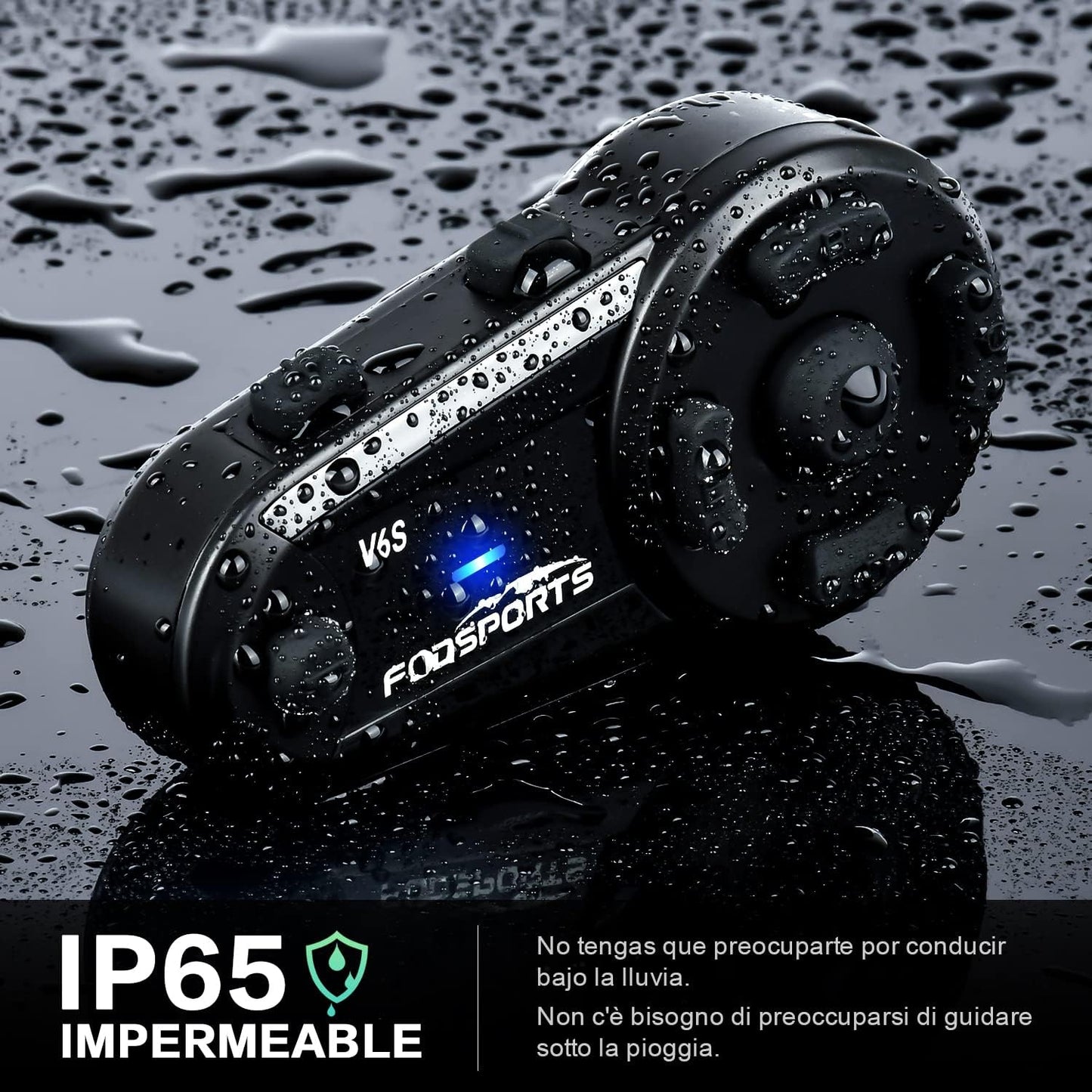2x Intercomunicadores Moto - Fodsports V6S (1000m) - Bluetooth 5.0 — imagem 4