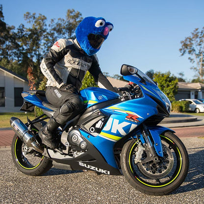 Motorcycle Helmet Cover - Monstro das Bolachas Azul — imagem 5